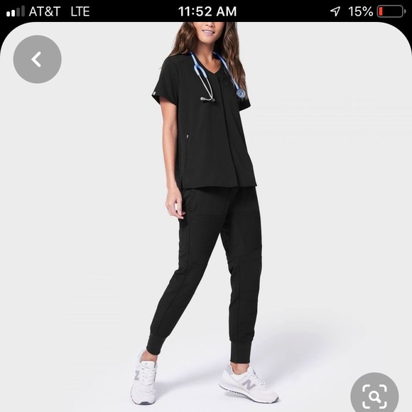 ISO FIGS Scrub tops in XXS - BLACK in color - Picture 2 of 3